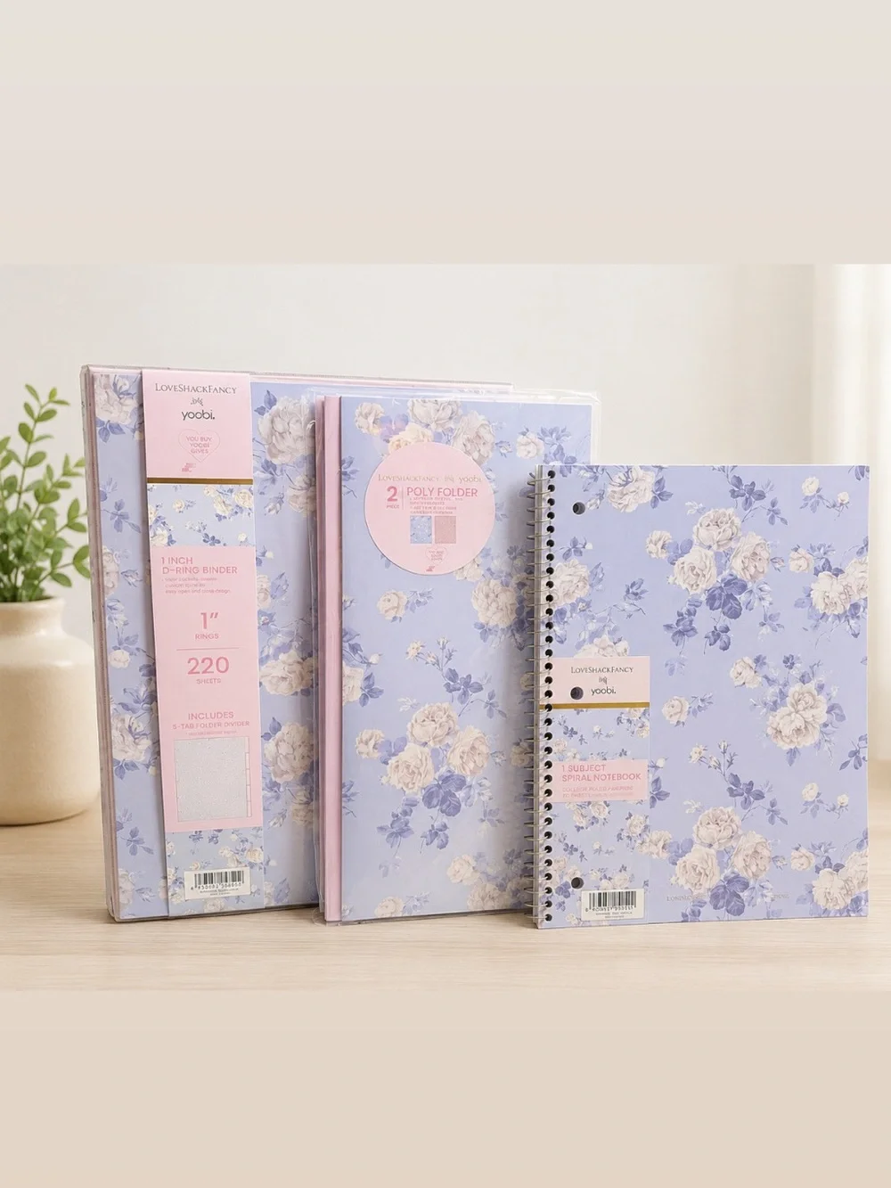 LoveShackFancy Yoobi Binder, Notebook and Poly Folder Set